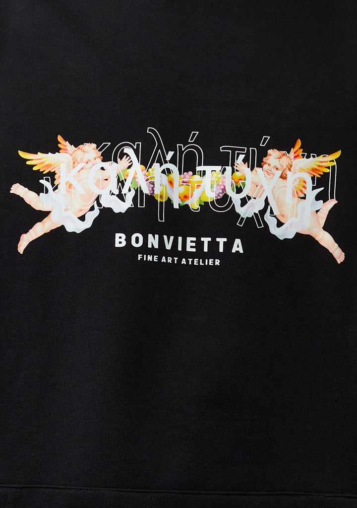 Bonvietta Flying Cherub Hoodie Close Up